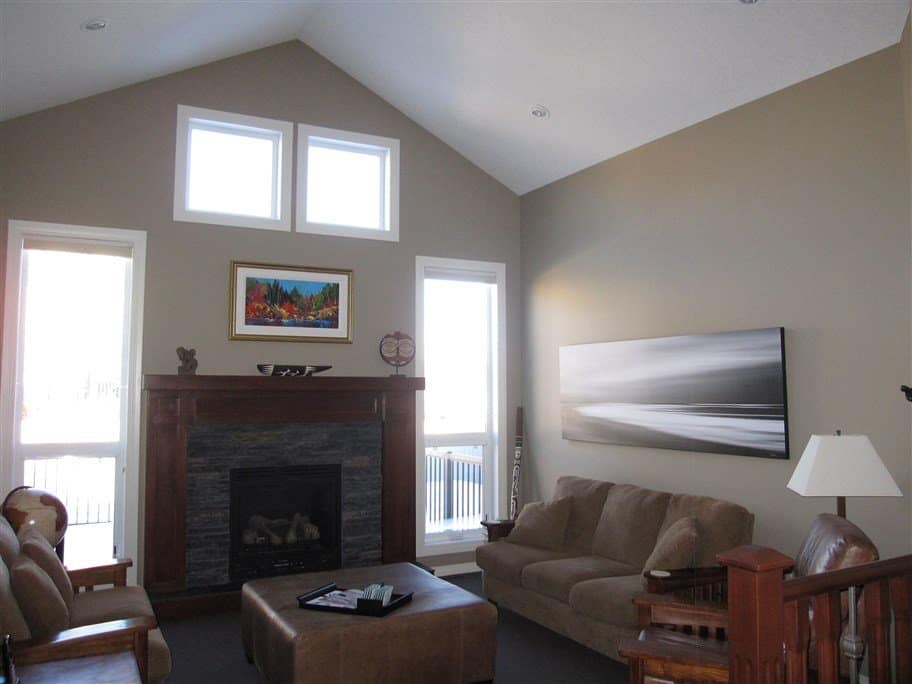 Painted walls in living room taupe color