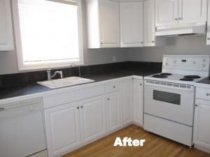After painting picture of old Cabinets