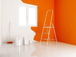 orange paiinted walls