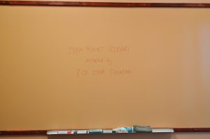 Ideapaint installed by written on Dry erase coated wall